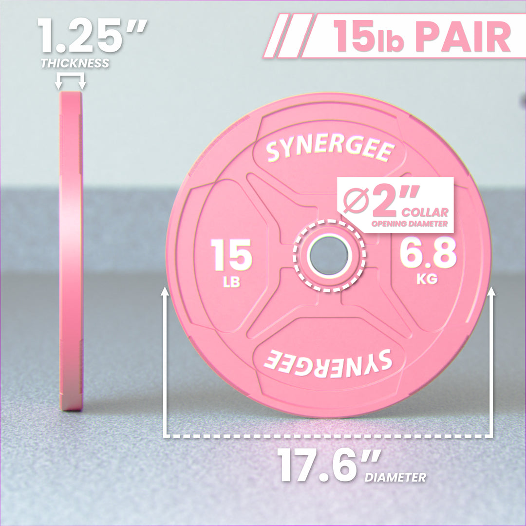 Synergee Pink EZ Grip Bumper Plates