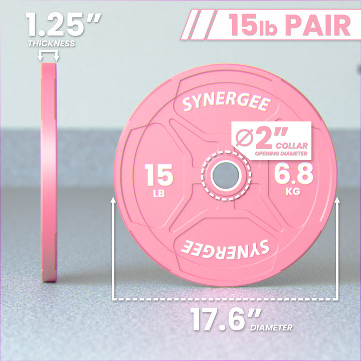 Synergee Pink EZ Grip Bumper Plates