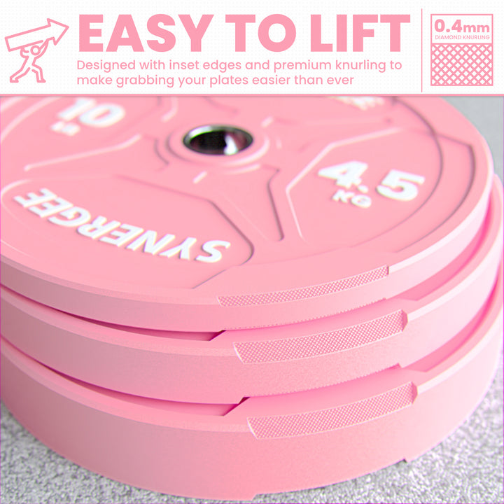 Synergee Pink EZ Grip Bumper Plates
