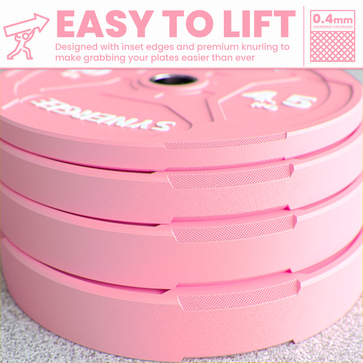 Synergee Pink EZ Grip Bumper Plates