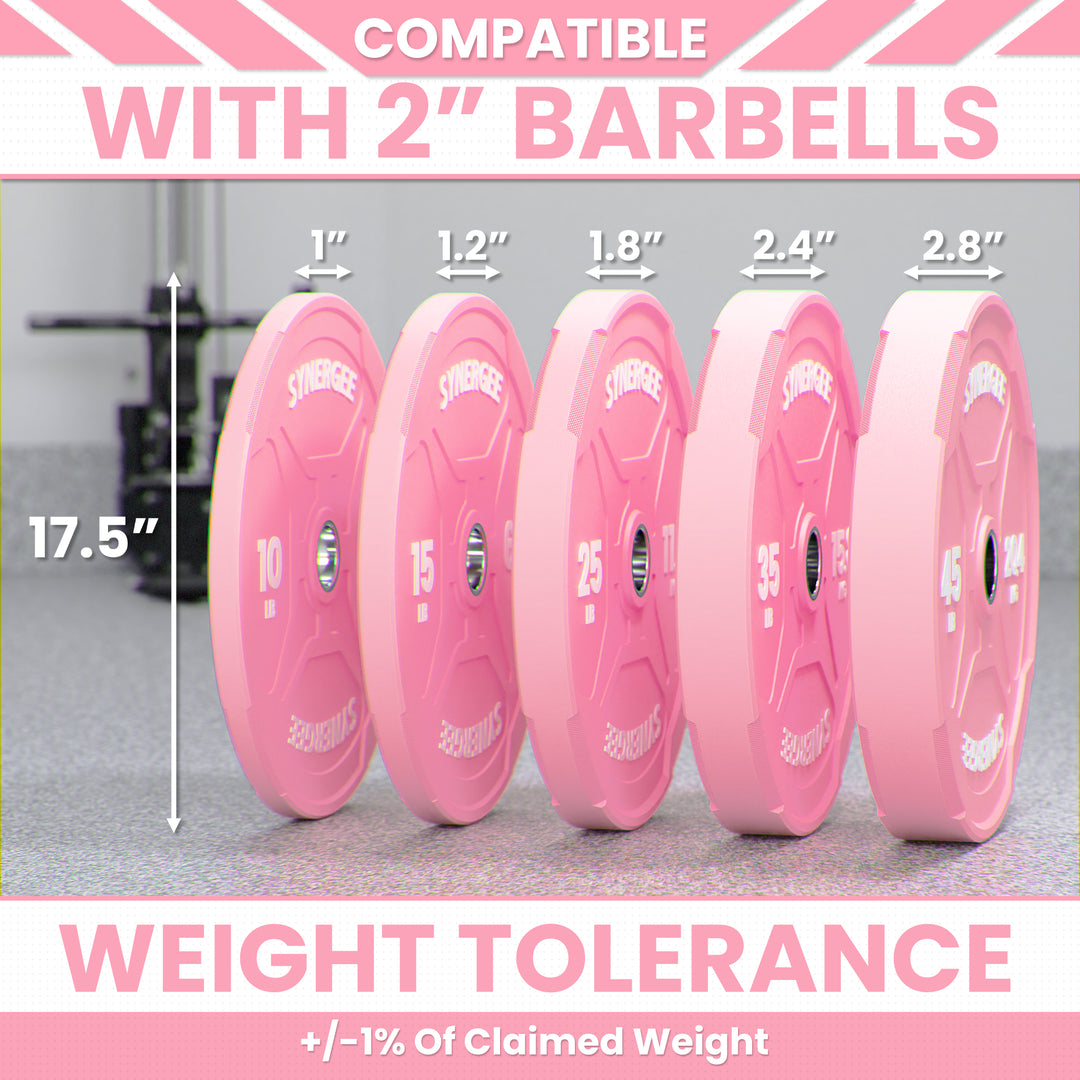 Synergee Pink EZ Grip Bumper Plates