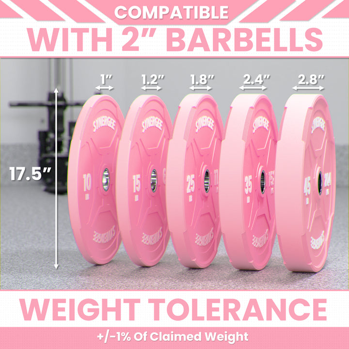 Synergee Pink EZ Grip Bumper Plates