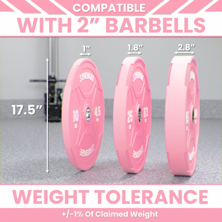 Synergee Pink EZ Grip Bumper Plates