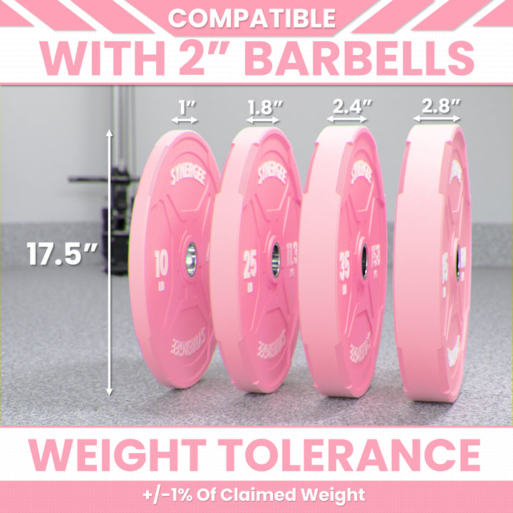 Synergee Pink EZ Grip Bumper Plates
