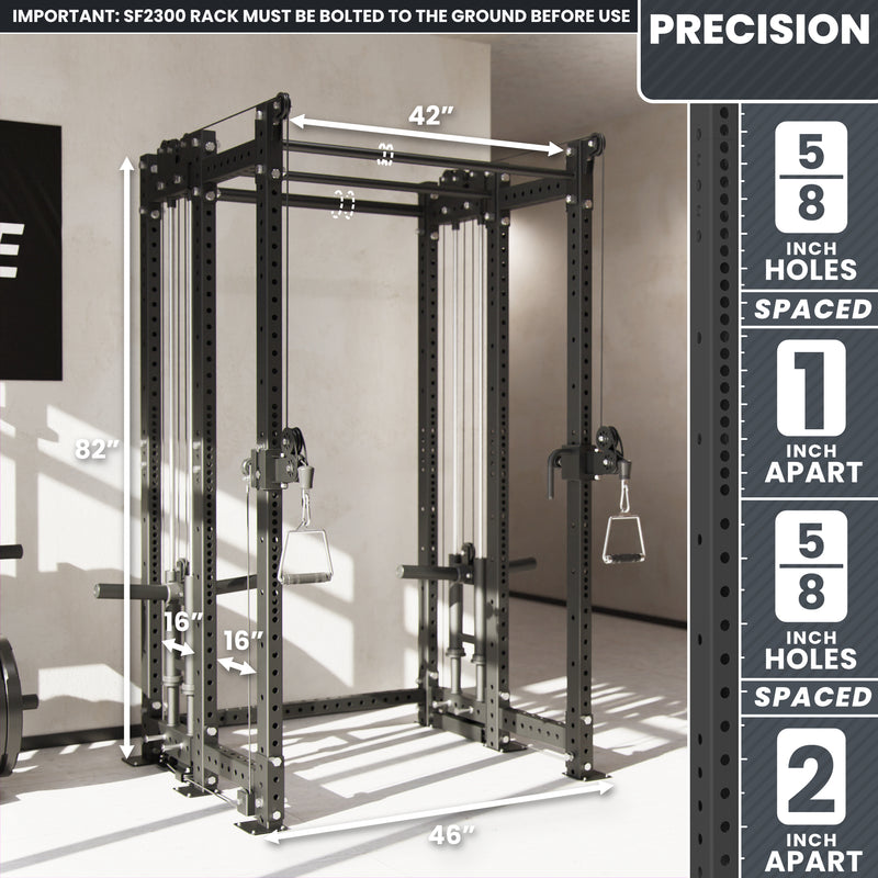Synergee 2300 Series Power Cage with Plate Loaded Cable Cross Overs