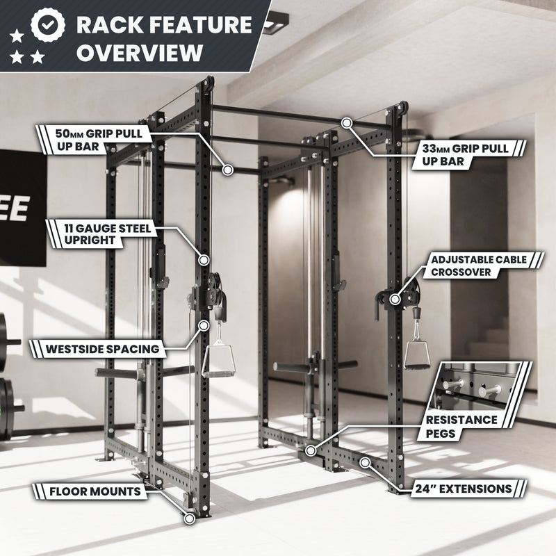 Synergee 2300 Series Power Cage with Plate Loaded Cable Cross Overs