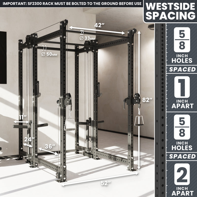 Synergee 2300 Series Power Cage with Plate Loaded Cable Cross Overs