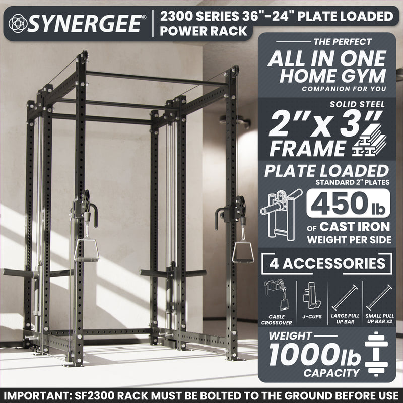 Synergee 2300 Series Power Cage with Plate Loaded Cable Cross Overs