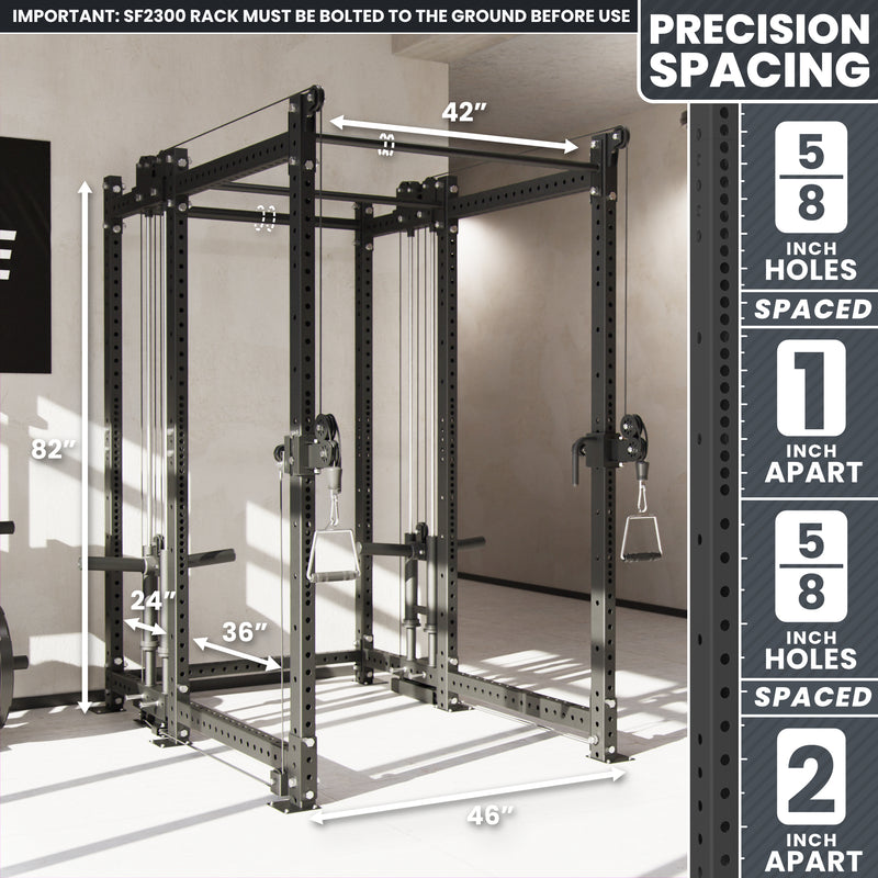 Synergee 2300 Series Power Cage with Plate Loaded Cable Cross Overs
