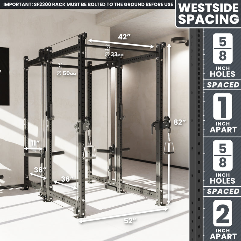 Synergee 2300 Series Power Cage with Plate Loaded Cable Cross Overs