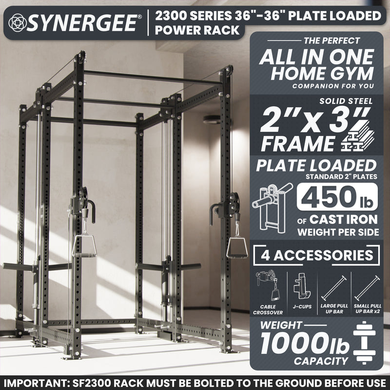 Synergee 2300 Series Power Cage with Plate Loaded Cable Cross Overs