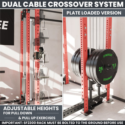 Synergee 2300 Series Power Cage with Plate Loaded Cable Cross Overs