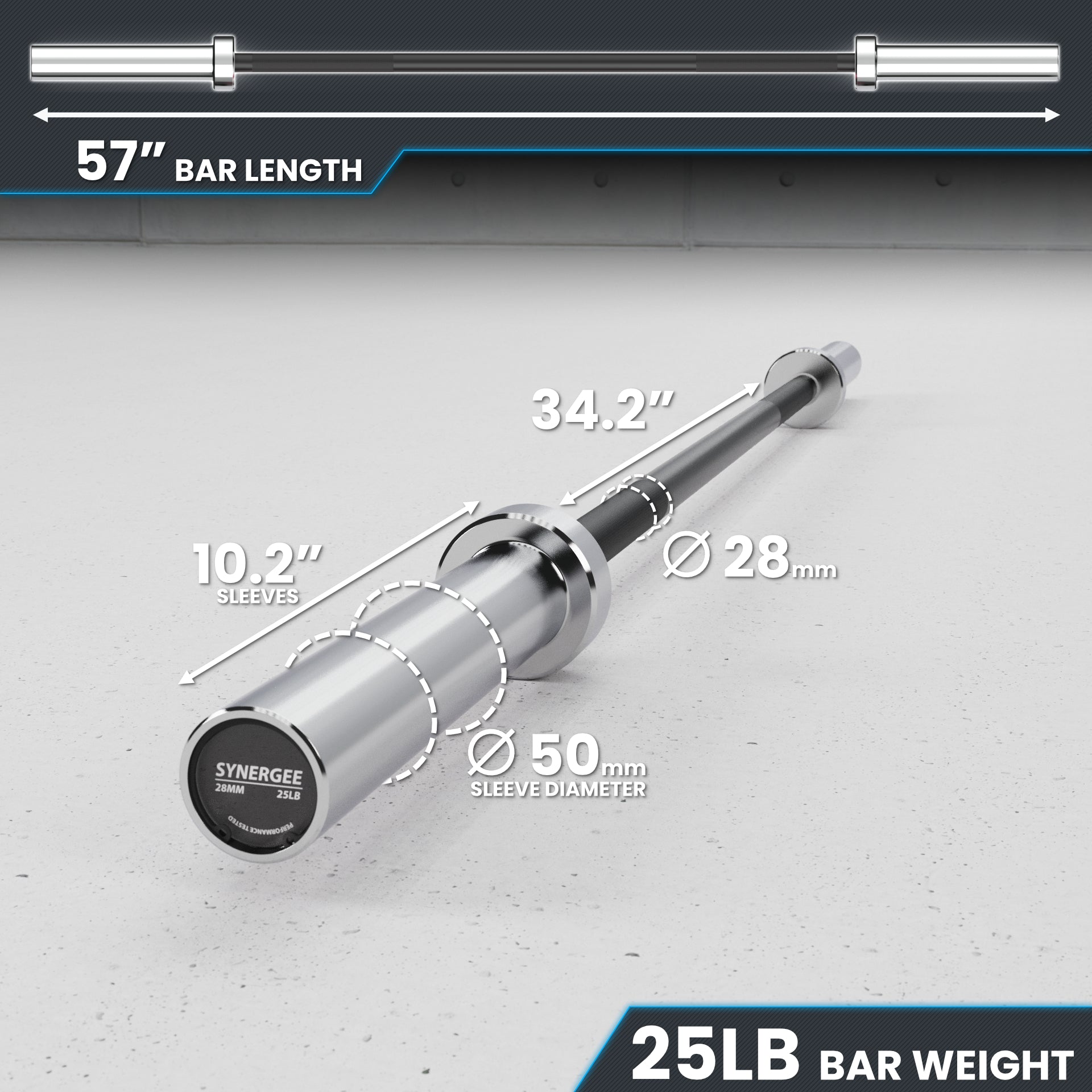 Synergee 20LB & 25LB Barbell | Synergee Fitness USA