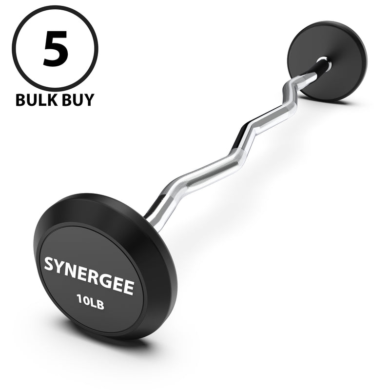 Synergee Fixed 10LB Easy Curl Bar - 5 Unit Bulk Buy