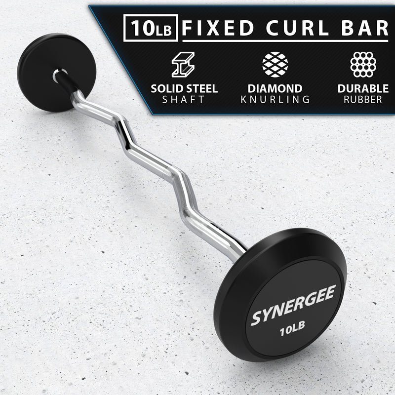 Synergee Fixed 10LB Easy Curl Bar - 5 Unit Bulk Buy