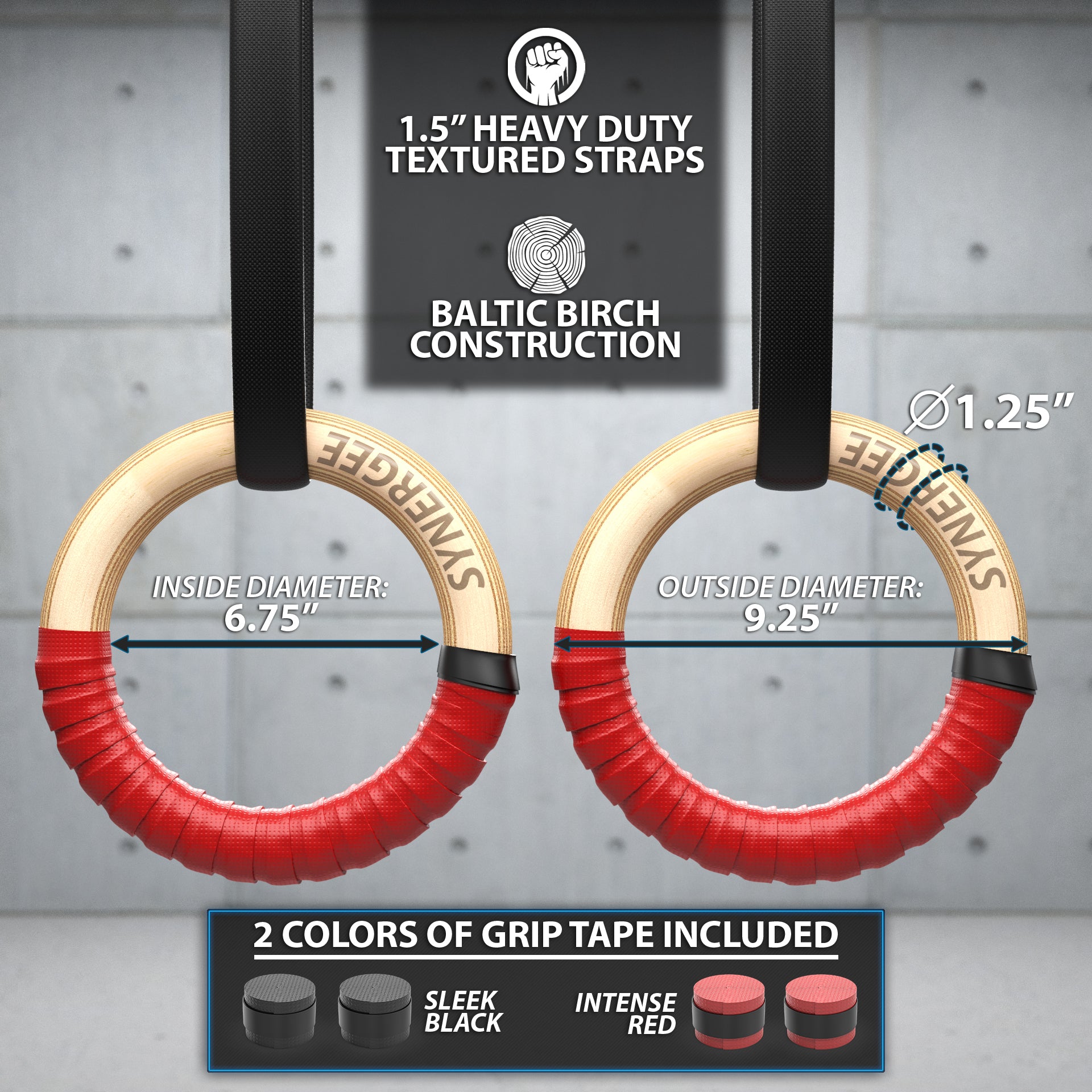 Synergee Gymnastic Rings - Thumbnail 3