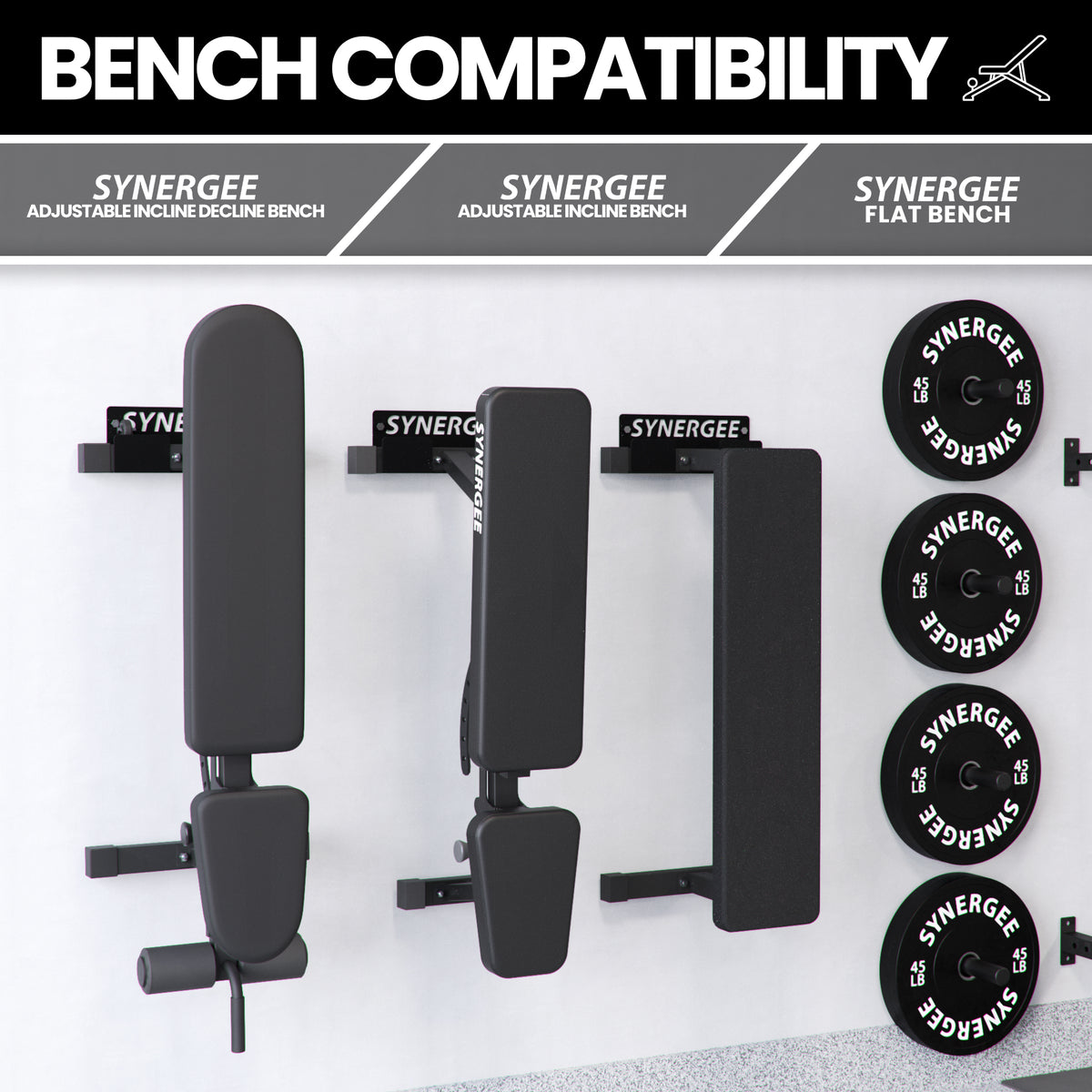 Synergee Weight Bench Storage Rack | Synergee Fitness USA