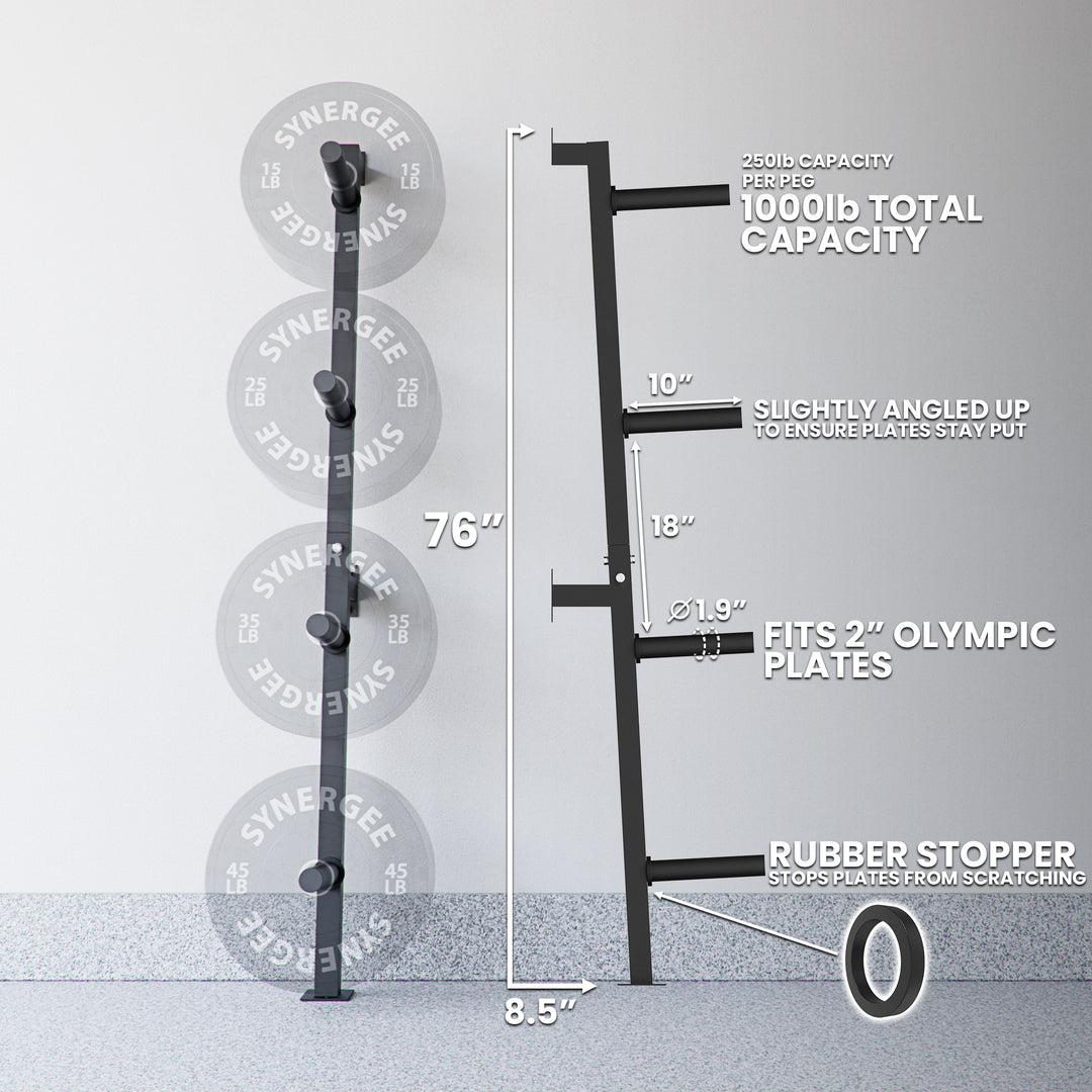 Standard weight plate storage rack clearance