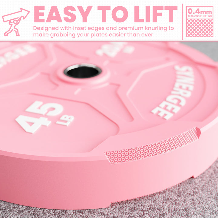 Synergee Pink EZ Grip Bumper Plates