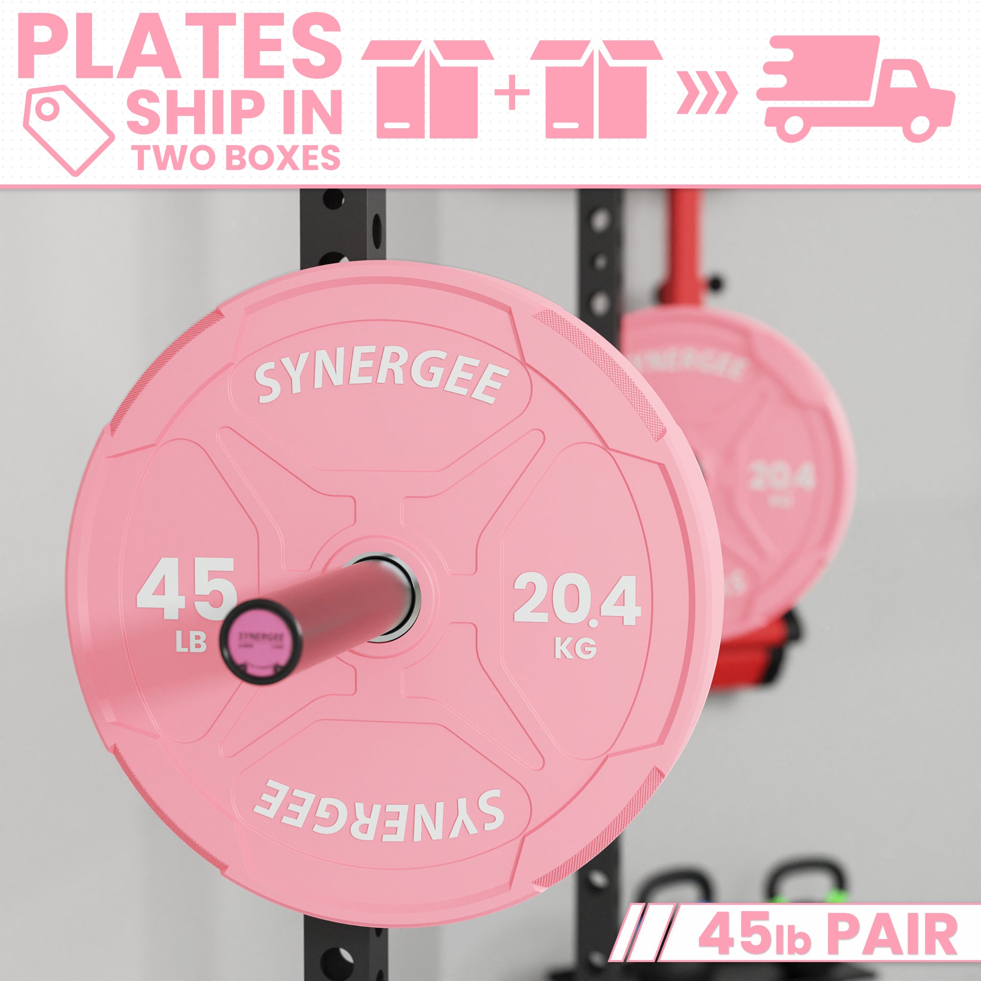 Terafit ピンク フィットネスアクセサリー Synergee Pink EZ Grip Bumper Plates | Synergee Fitness USA
