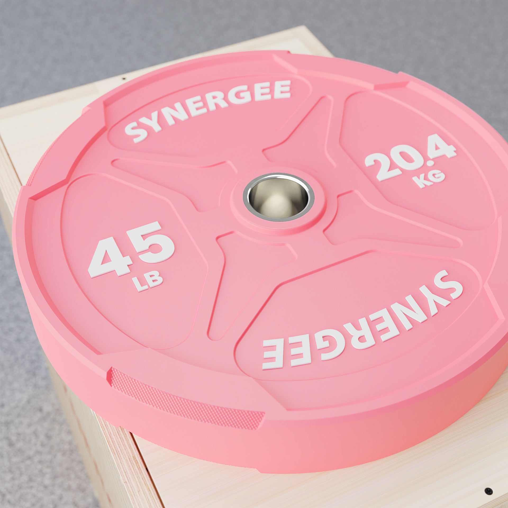 Synergee Pink EZ Grip Bumper Plates | Synergee Fitness USA